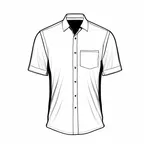 short-sleeved white collared shirt image